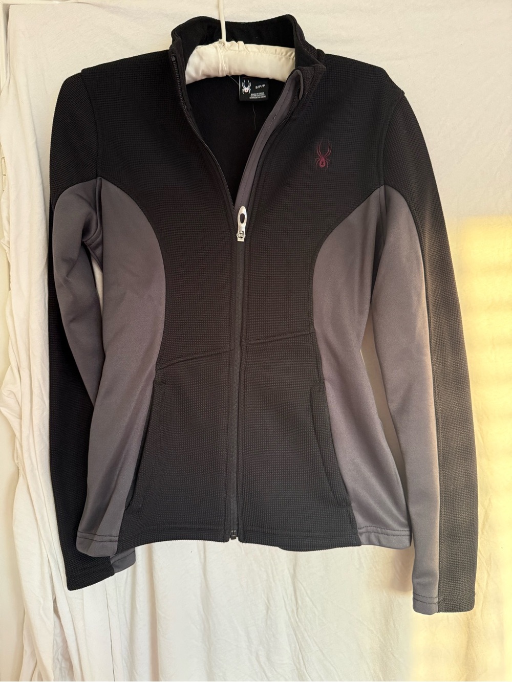 Spyder Women's Black & Gray Zip-Up Utility Fleece Jacket